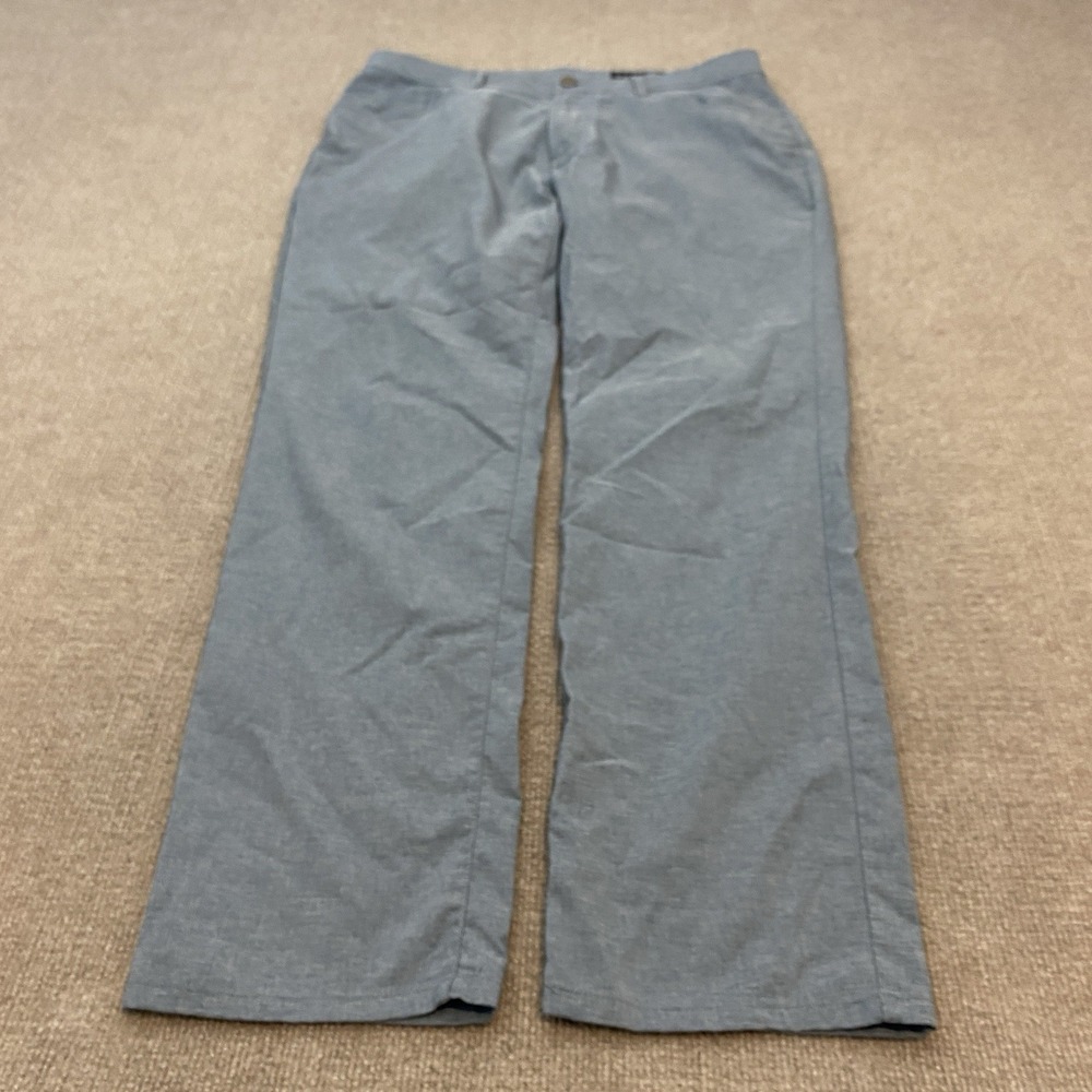 Dunning Pants Mens 32x30 Gray Microfiber Stretch Chino Casual Golf Pockets